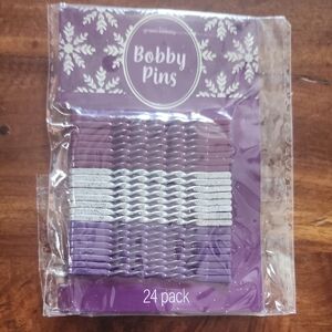 💥NEW Purple and Silver Bobby Pins - 24 Pack